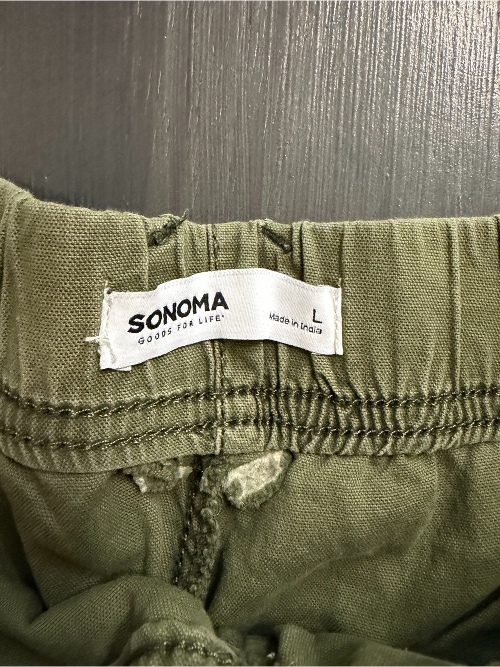 Sonoma Olive Green Drawstring Shorts Size Large - Picture 2 of 3